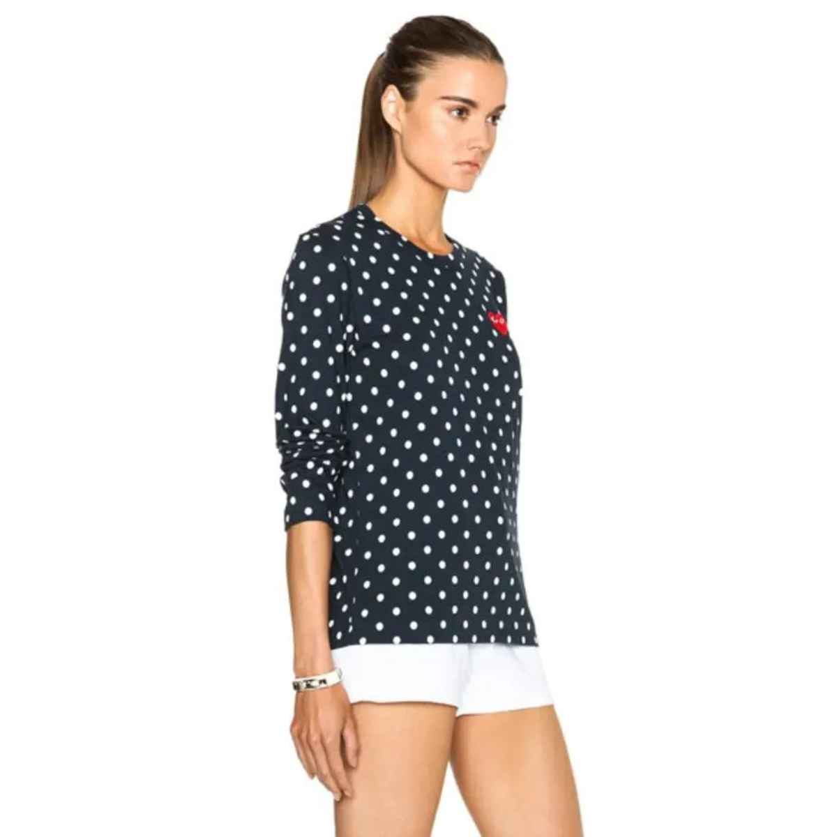 Comme Des Garcons Play Polkadot Long Sleeve T-shirt Women