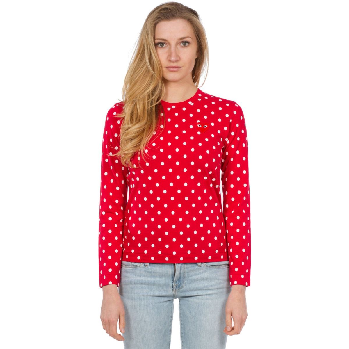 Comme Des Garcons Play Polkadot Long Sleeve T-shirt Women