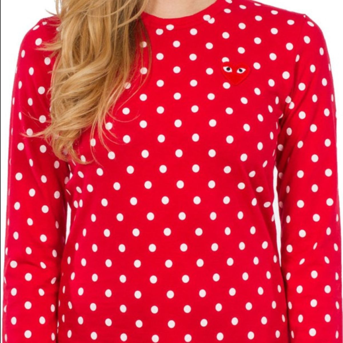 Comme Des Garcons Play Polkadot Long Sleeve T-shirt Women