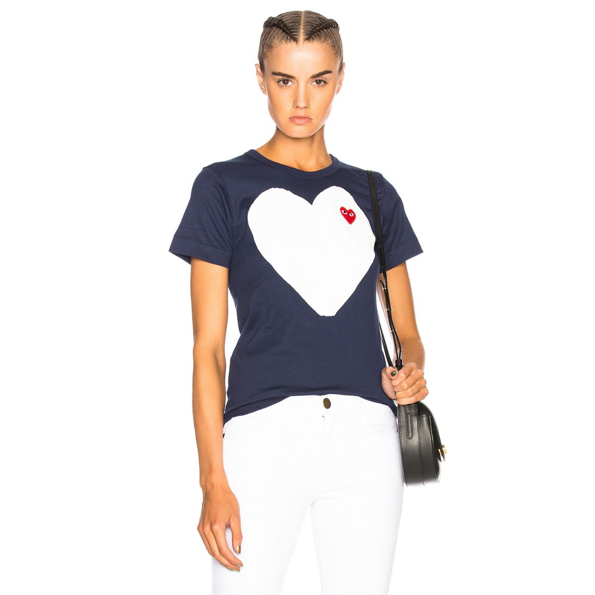 Comme Des Garcons CDG Play White Heart Navy T-shirt