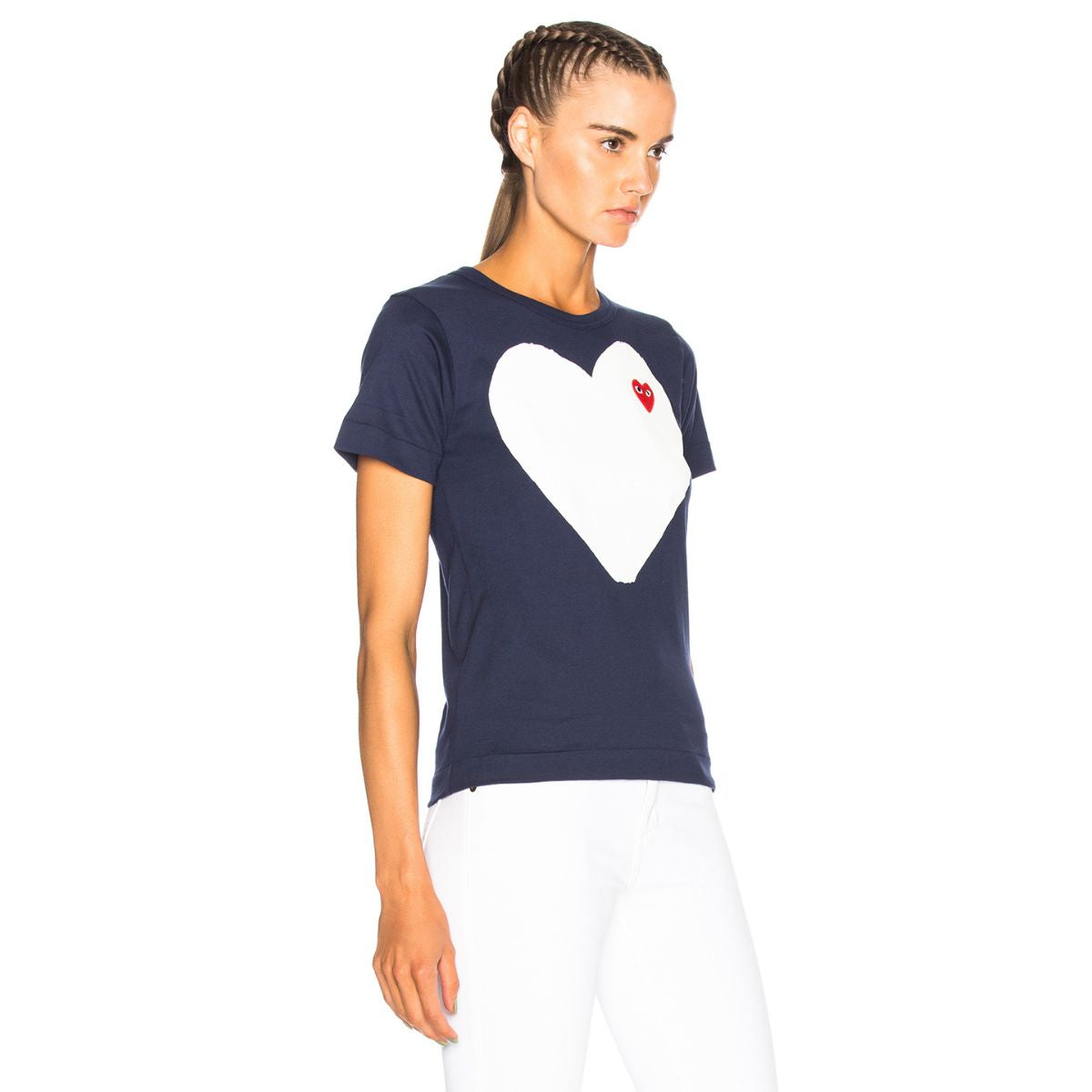 Comme Des Garcons CDG Play White Heart Navy T-shirt