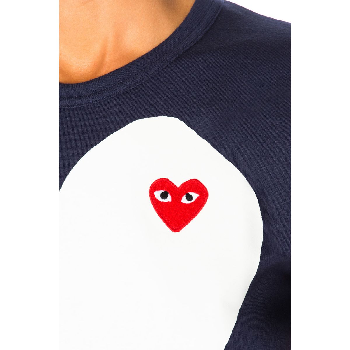 Comme Des Garcons CDG Play White Heart Navy T-shirt