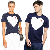 Comme Des Garcons CDG Play White Heart Navy T-shirt