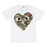 Comme Des Garcons Camo Heart White T-shirt Women