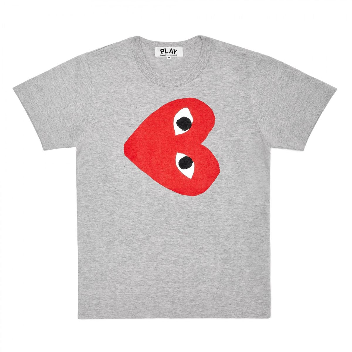 Comme Des Garcons Red Print Heart Grey T-shirt Women