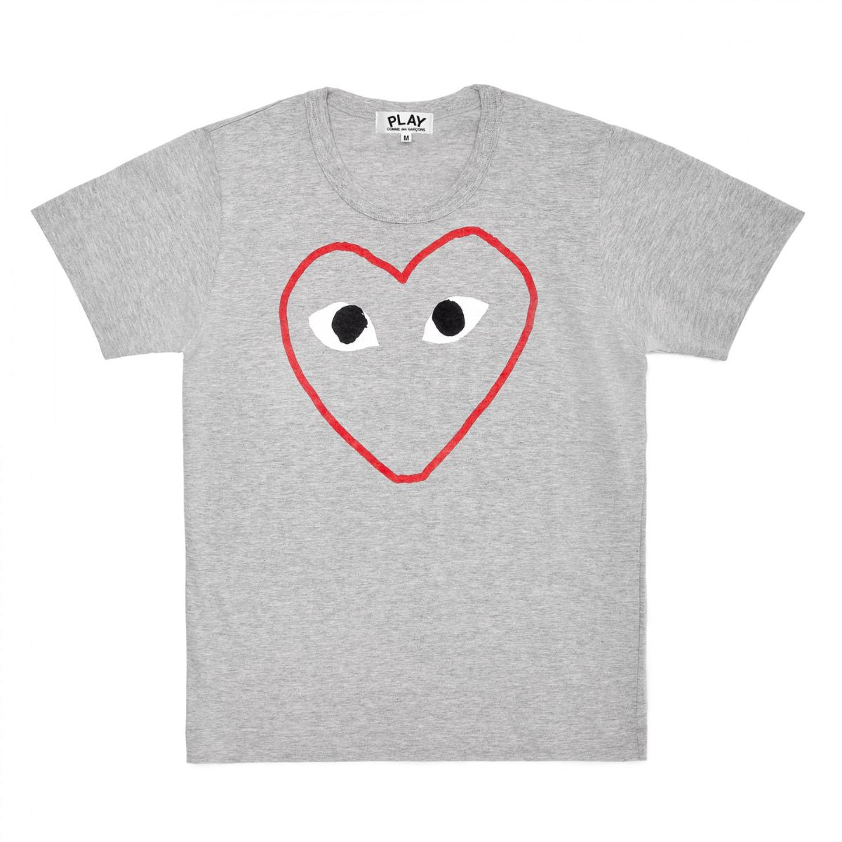 Comme Des Garcons 3D Red Heart Grey T-shirt Men