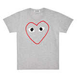 Comme Des Garcons 3D Red Heart Grey T-shirt Men