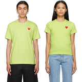 Comme Des Garcons Play Red Emblem T-shirt Green