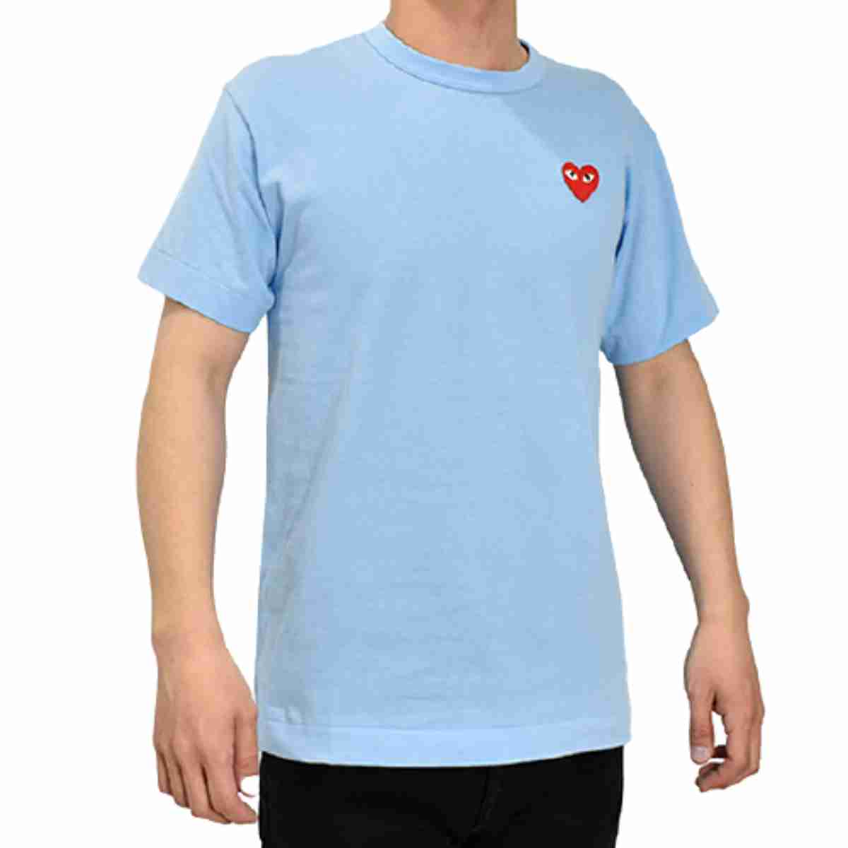 Comme Des Garcons Play Red Emblem T-shirt Blue