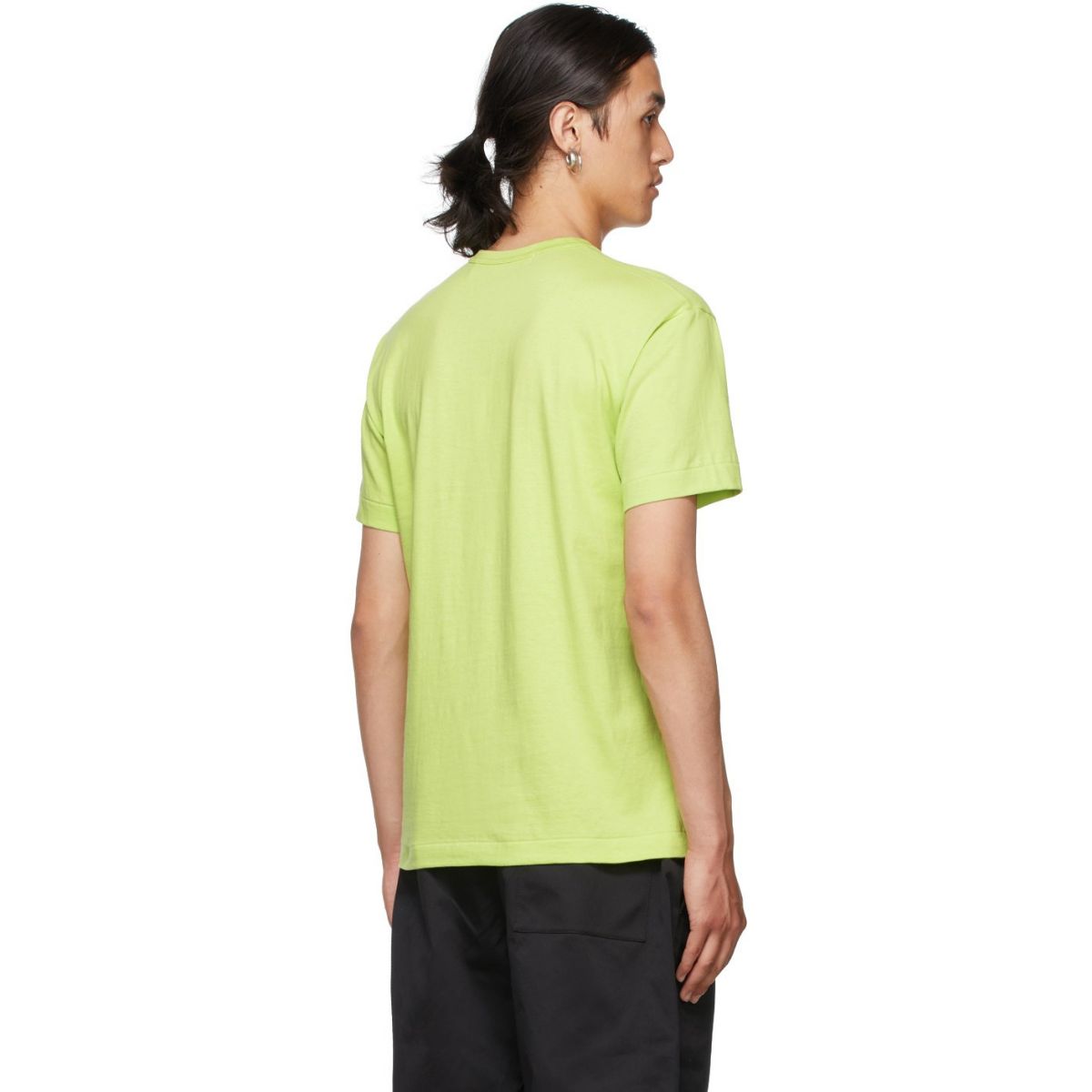 Comme Des Garcons Play Red Emblem T-shirt Green