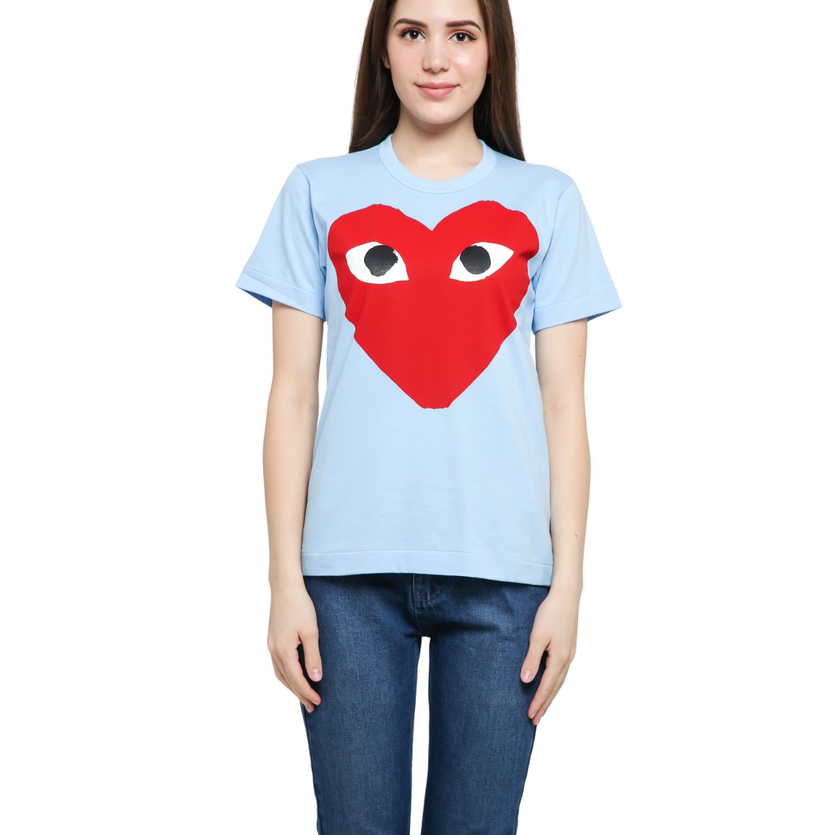 Comme De Garcons Play Red Big Heart T-shirt Blue