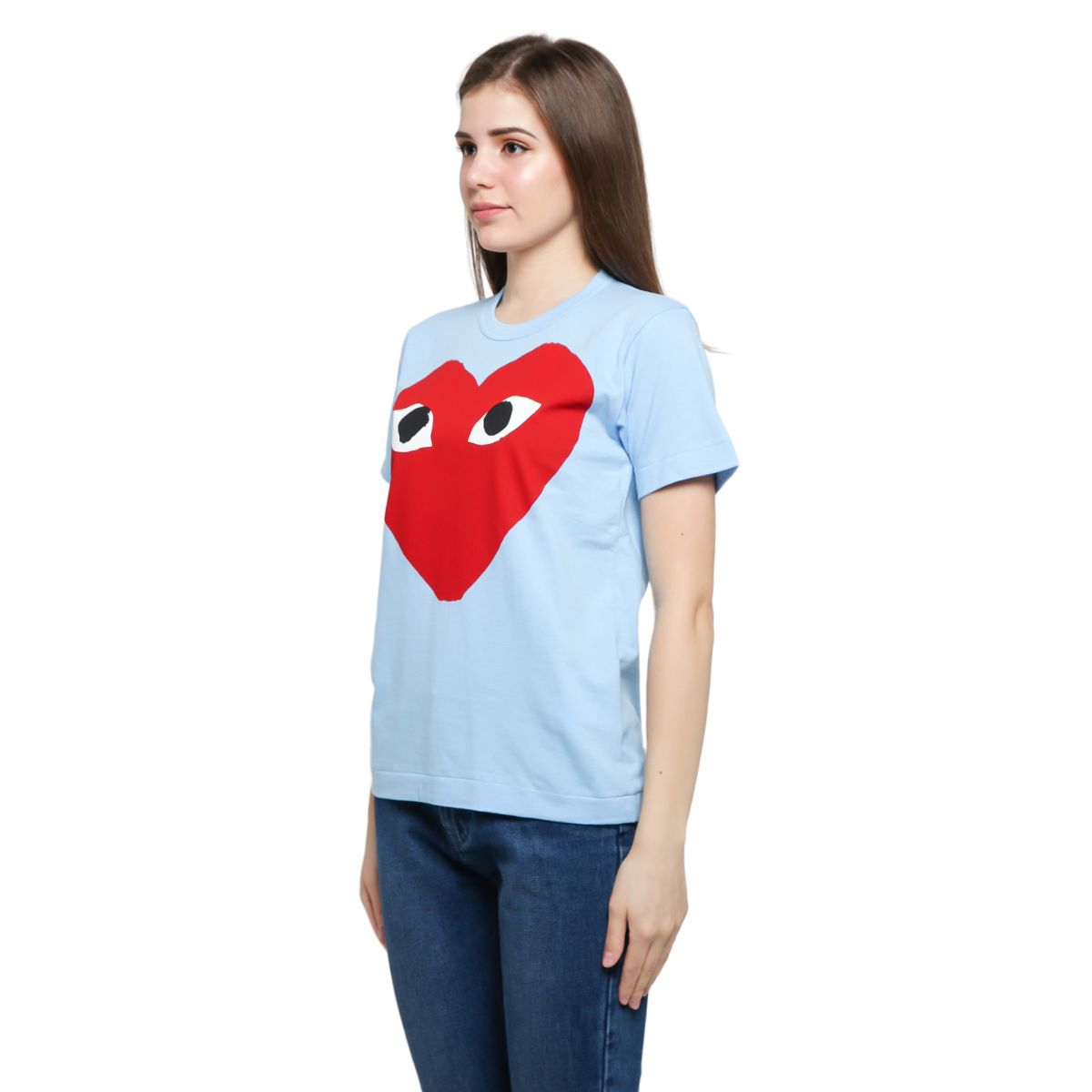 Comme De Garcons Play Red Big Heart T-shirt Blue