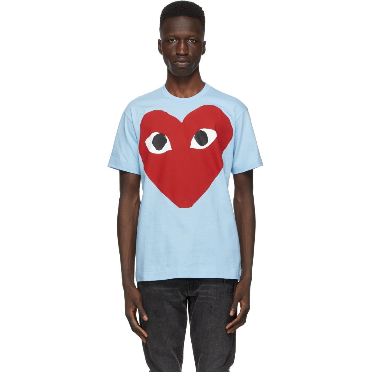 Comme De Garcons Play Red Big Heart T-shirt Blue