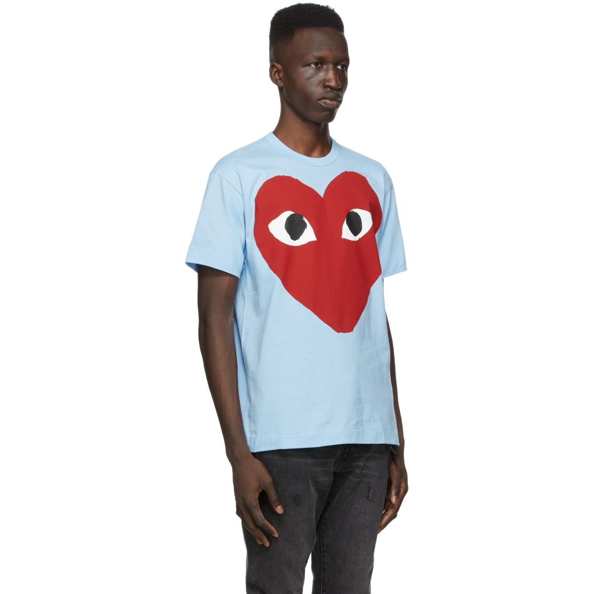 Comme De Garcons Play Red Big Heart T-shirt Blue