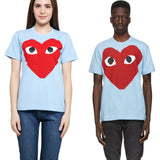 Comme De Garcons Play Red Big Heart T-shirt Blue