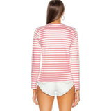 Comme De Garcons CDG Play Stripes Long Sleeve T-Shirt Pink