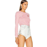 Comme De Garcons CDG Play Stripes Long Sleeve T-Shirt Pink