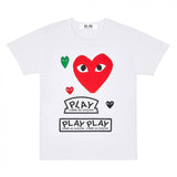 Comme Des Garcons Play Multiple Heart Printed T-shirt Men