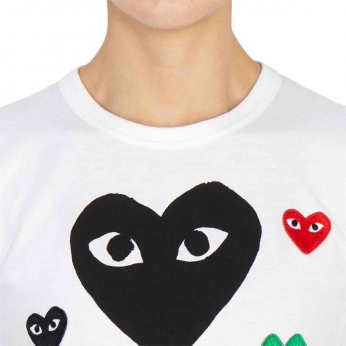 Comme Des Garcons Play Multiple Heart Black Printed T-shirt