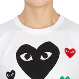 Comme Des Garcons Play Multiple Heart Black Printed T-shirt