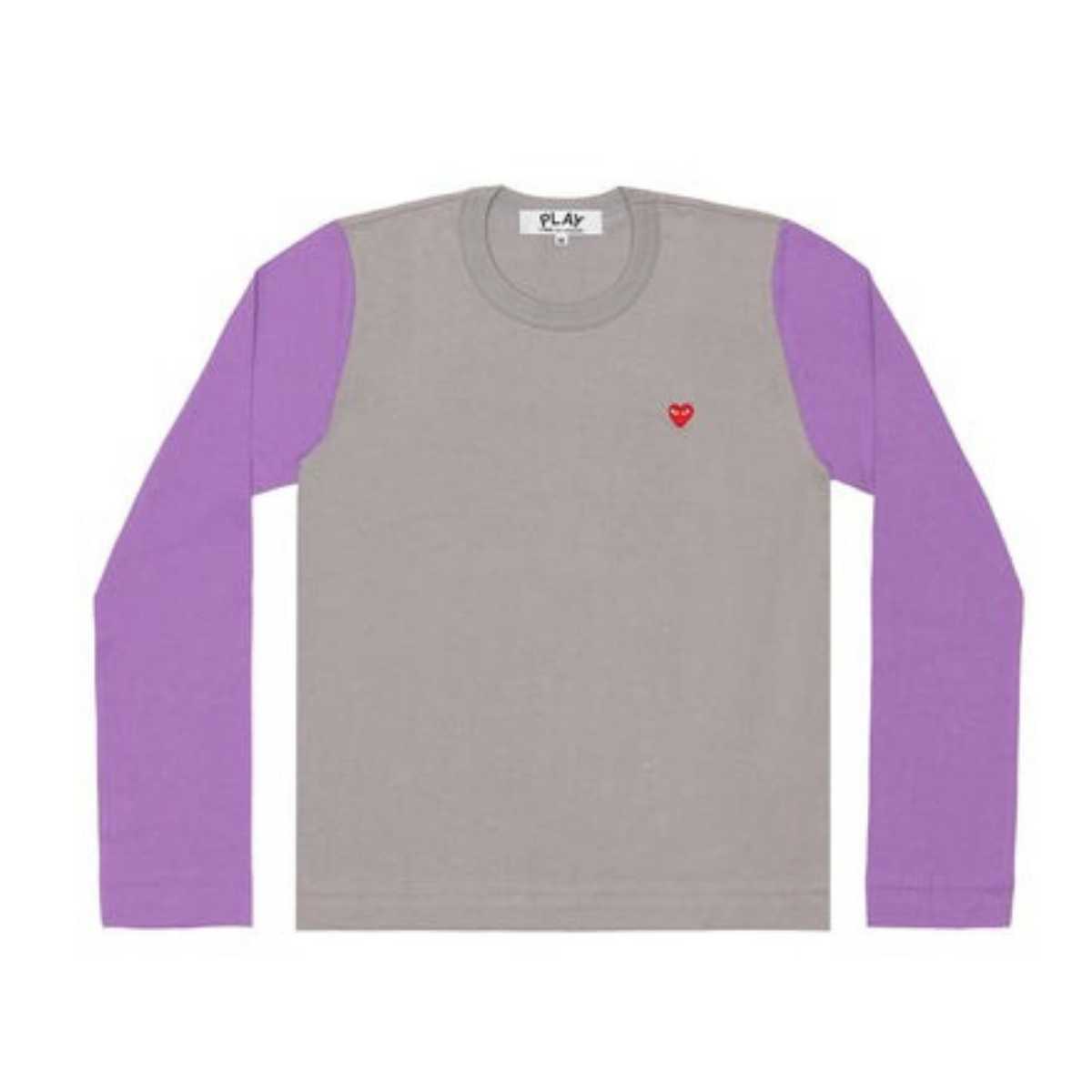 Comme Des Garcons Small Red Heart Coloured Long Sleeve T-Shirt