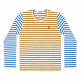 Comme Des Garçons Red Heart Striped Long Sleeve T-Shirt Women