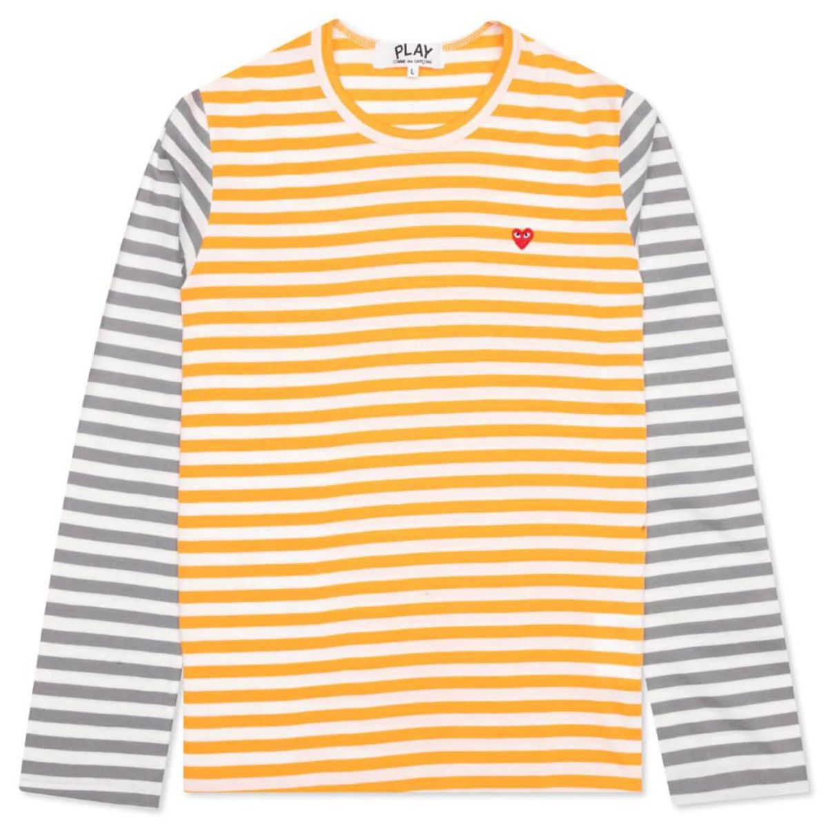 Comme Des Garçons Red Heart Striped Long Sleeve T-Shirt Women