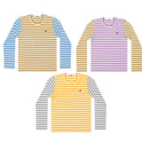 Comme Des Garçons Red Heart Striped Long Sleeve T-Shirt Women