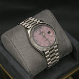 Day Date 36 WG Pink Opal Roman Diamond Dial 128239