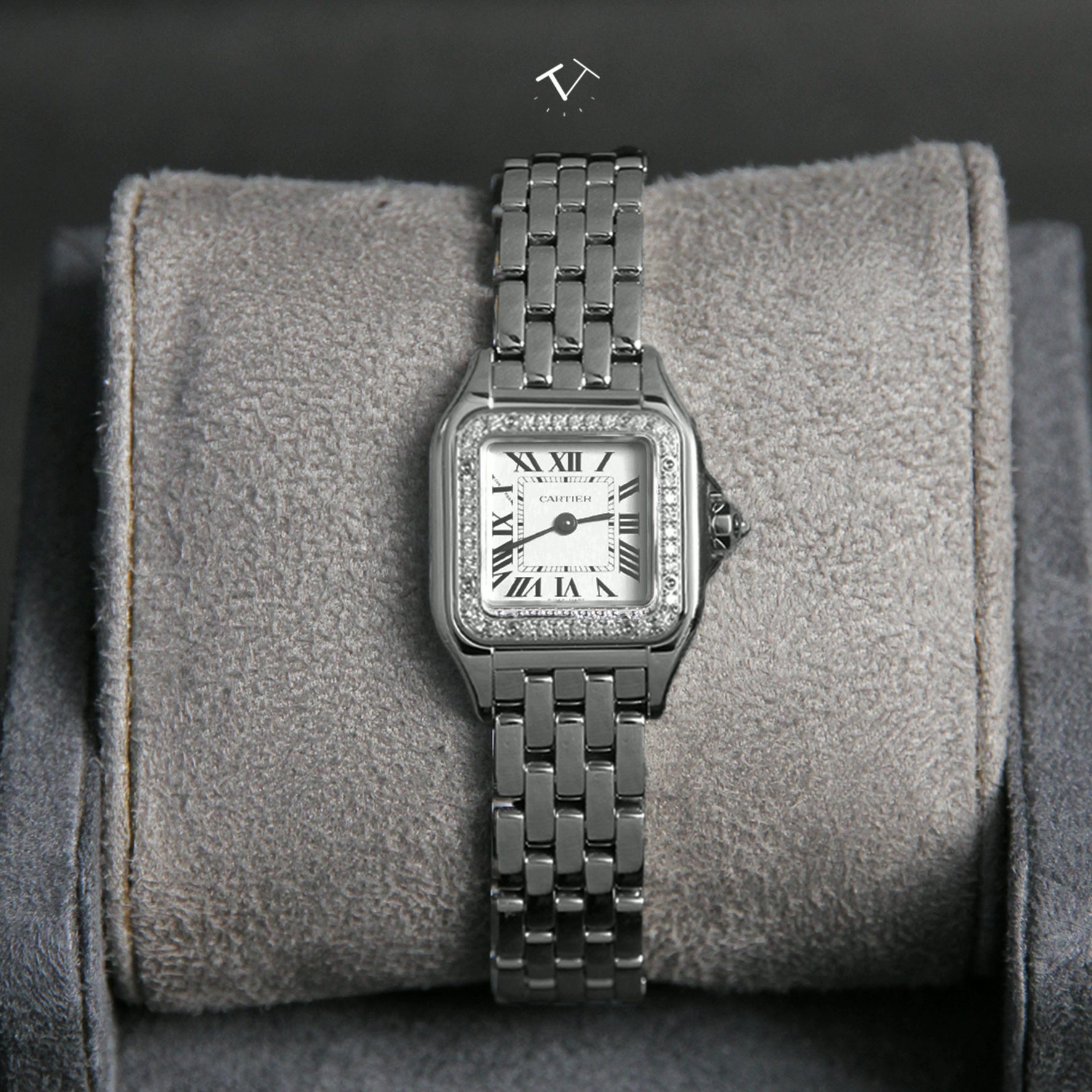 Cartier 23 Panthere Small White Dial Diamond Bezel W4PN0016