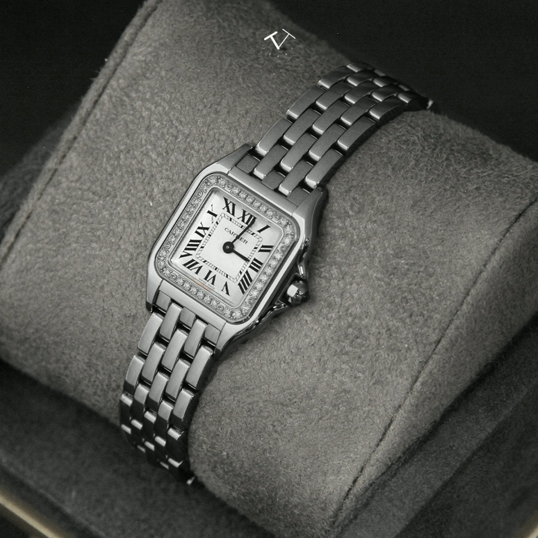 Cartier 23 Panthere Small White Dial Diamond Bezel W4PN0016