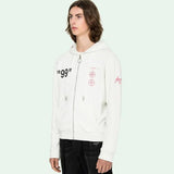 Off White Dondi Boat Zip Jaket Hoodie White