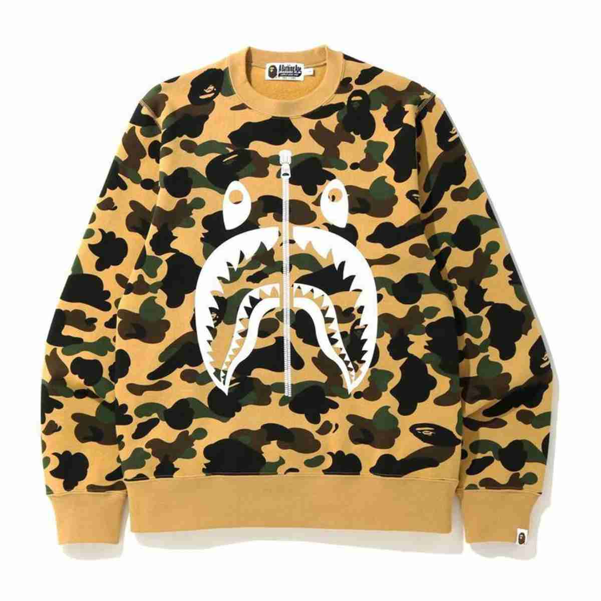 A Bathing Ape BAPE 1st Camo Shark Crewneck