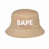 A Bathing Ape BAPE Logo Bucket Hat Beige