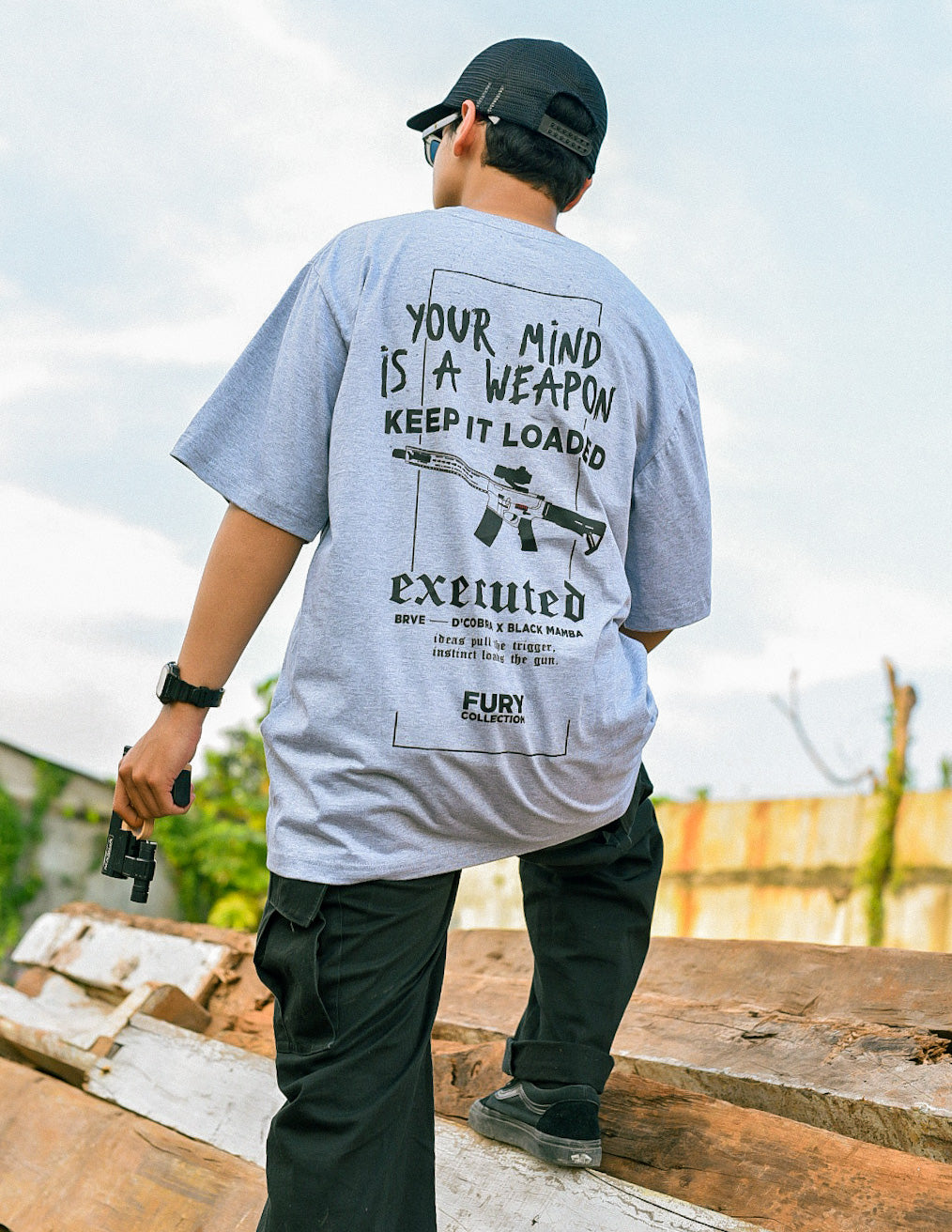 BRVE X Dcobra Reborn Spitfire Grey T-shirt Fury Collection