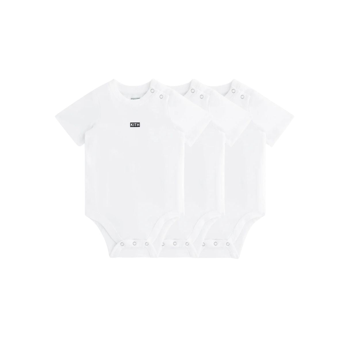 Kith Baby 3-Pack Short Sleeve Bodysuit White