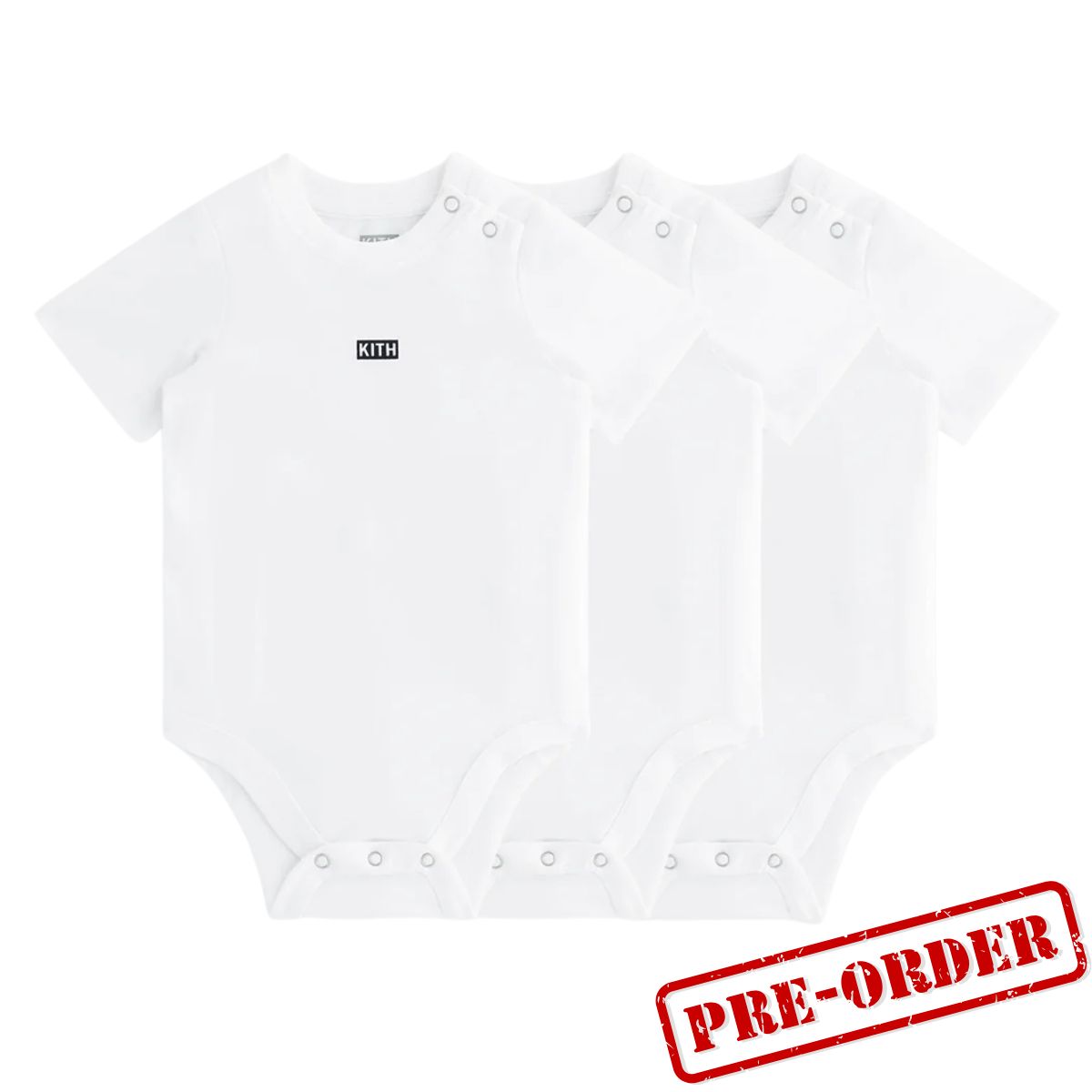 Kith Baby 3-Pack Short Sleeve Bodysuit White