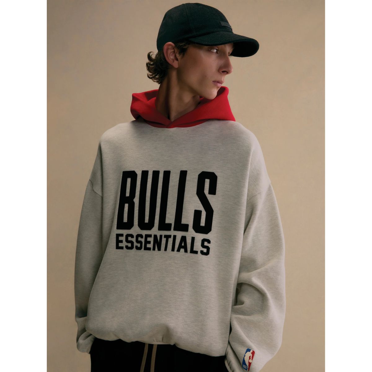 Fear Of God Essentials Bulls Hoodie Light Heather