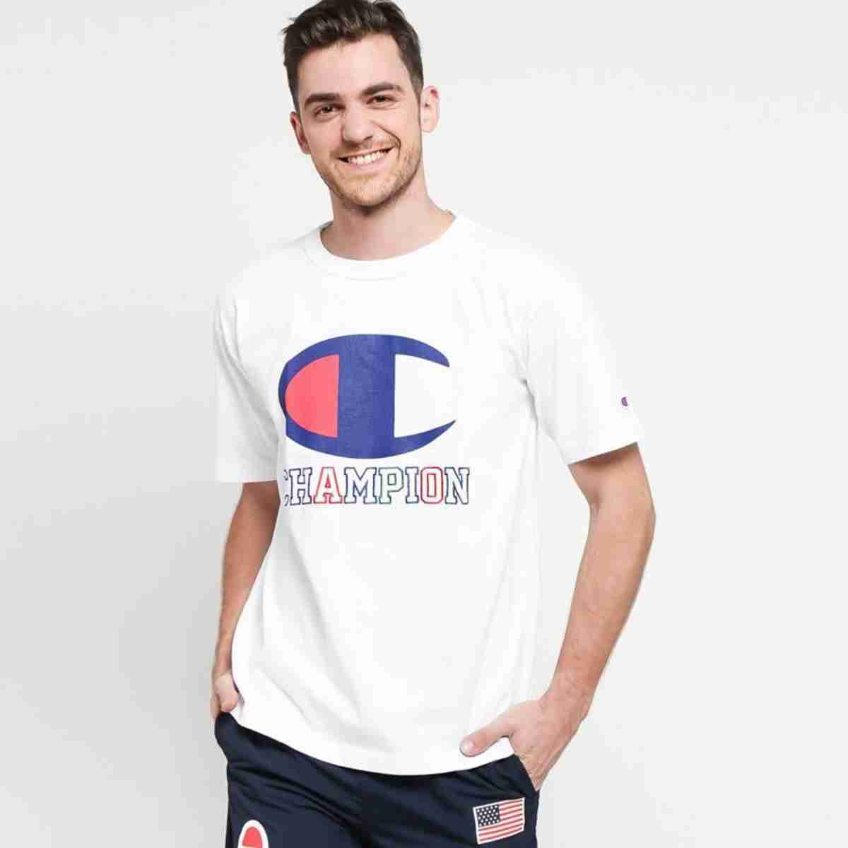 Champion Big C Logo Tshirt White