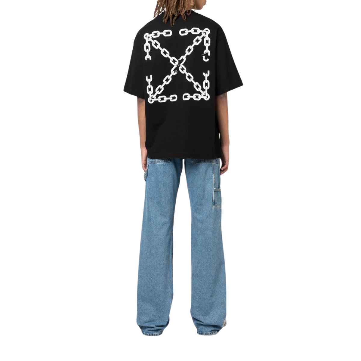 Off White Chain Arrow Over Skate T-shirt Black White