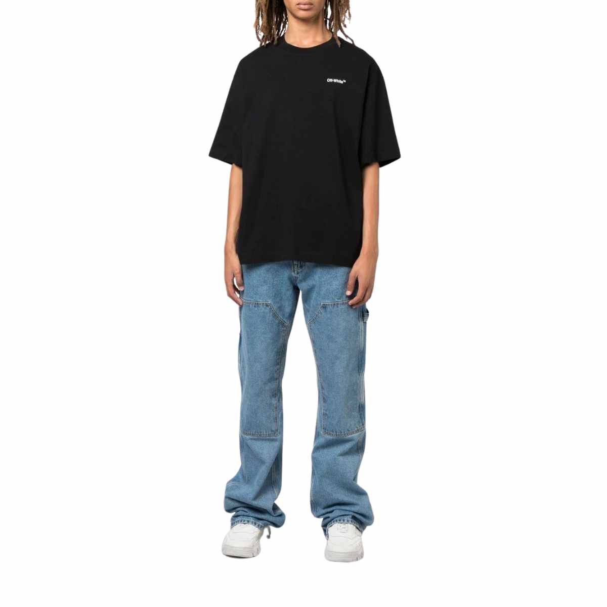 Off White Chain Arrow Over Skate T-shirt Black White