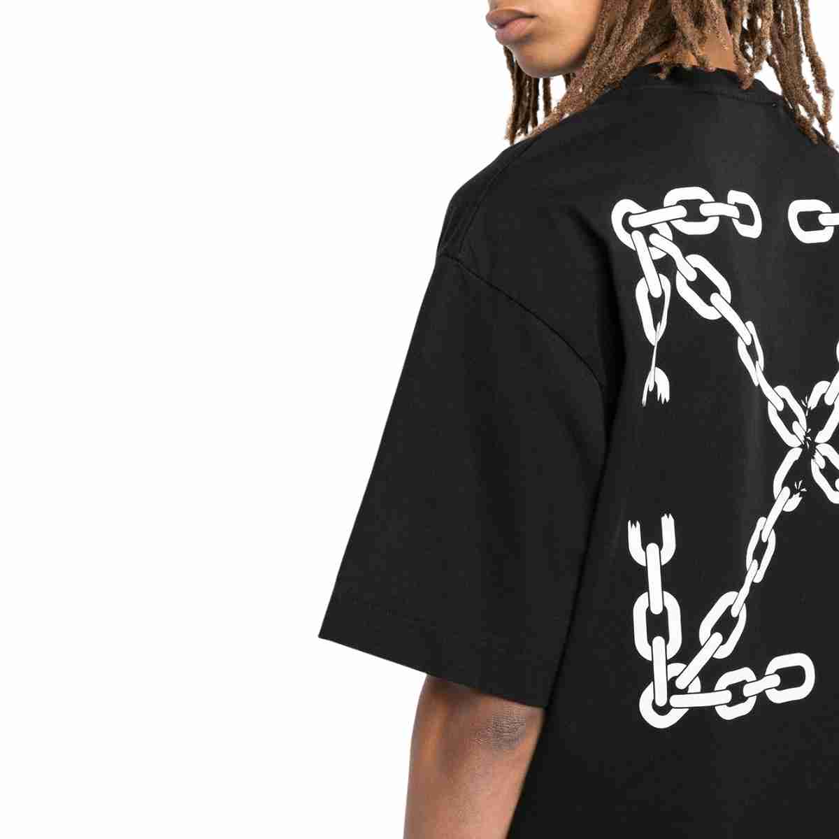 Off White Chain Arrow Over Skate T-shirt Black White