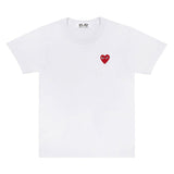 Comme Des Garcons CDG Play Red Emblem White T-Shirt