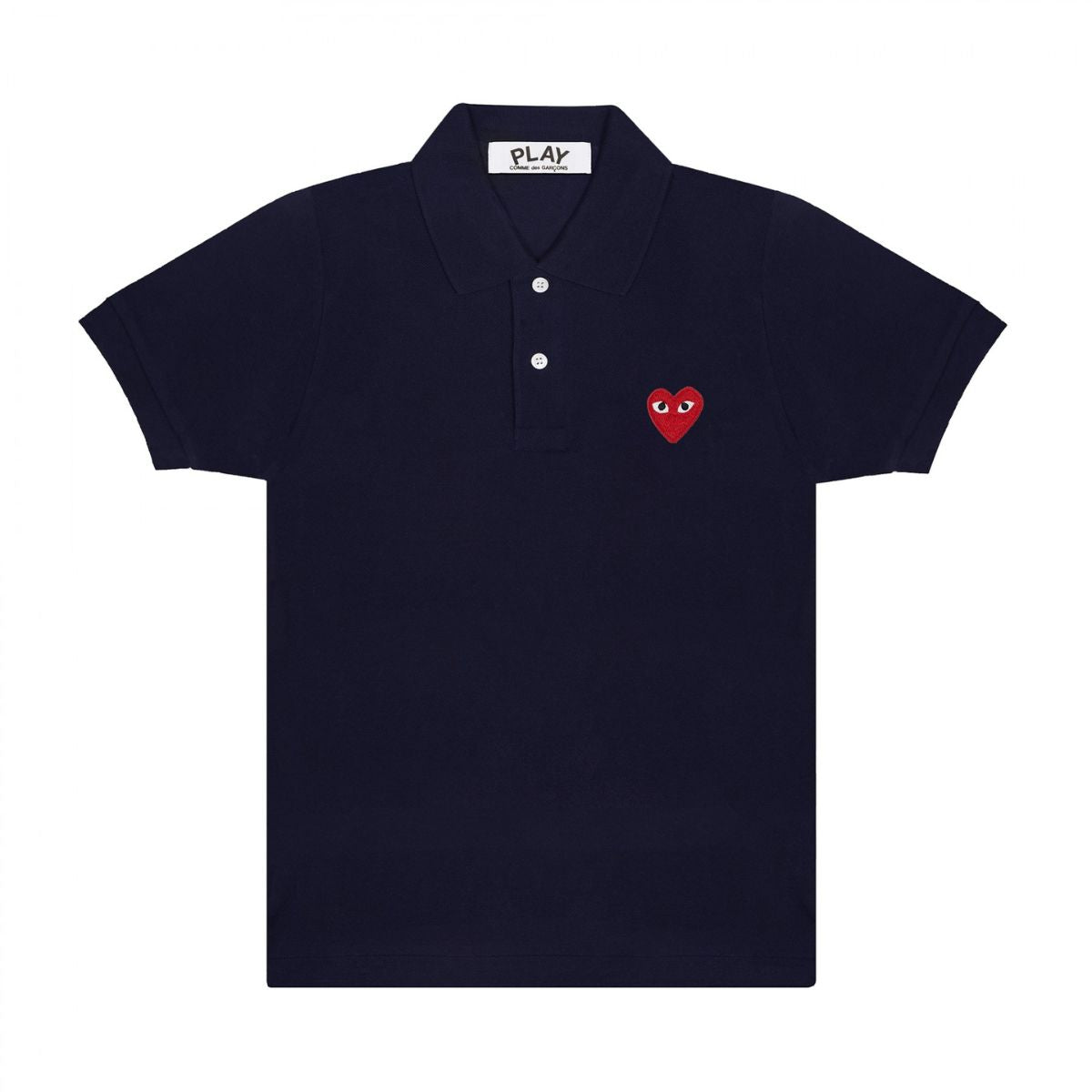 Comme Des Garcons CDG Play Red Emblem Polo Navy