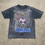 Travis Scott Cactus Jack x FCB FC Barca Barcelona Washed Spray Logo T-Shirt Black