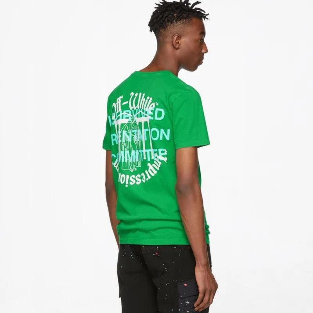 Off White College S/S Slim T-shirt Green