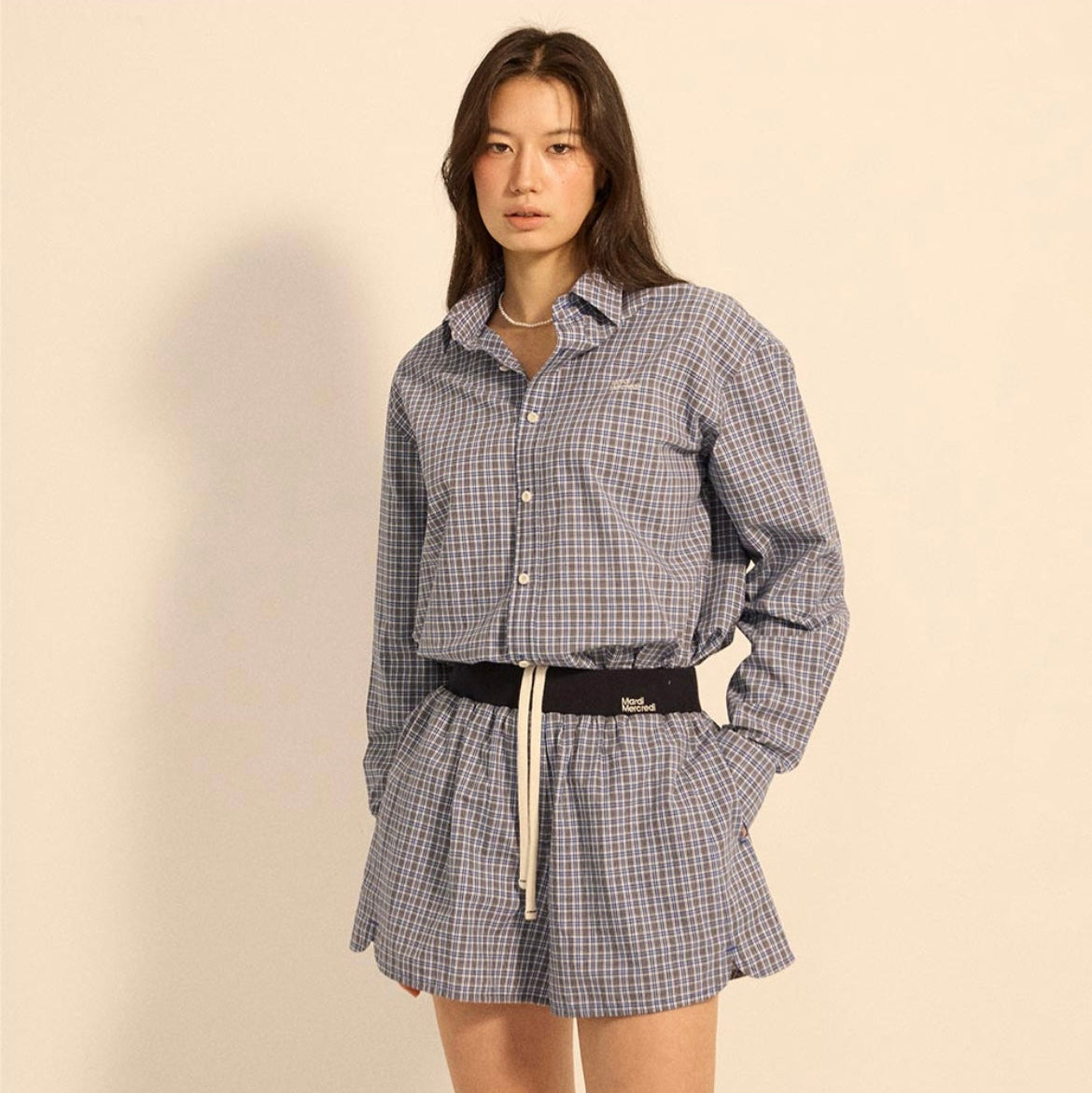 Mardi Marcredi Cotton Shirt Check Logo