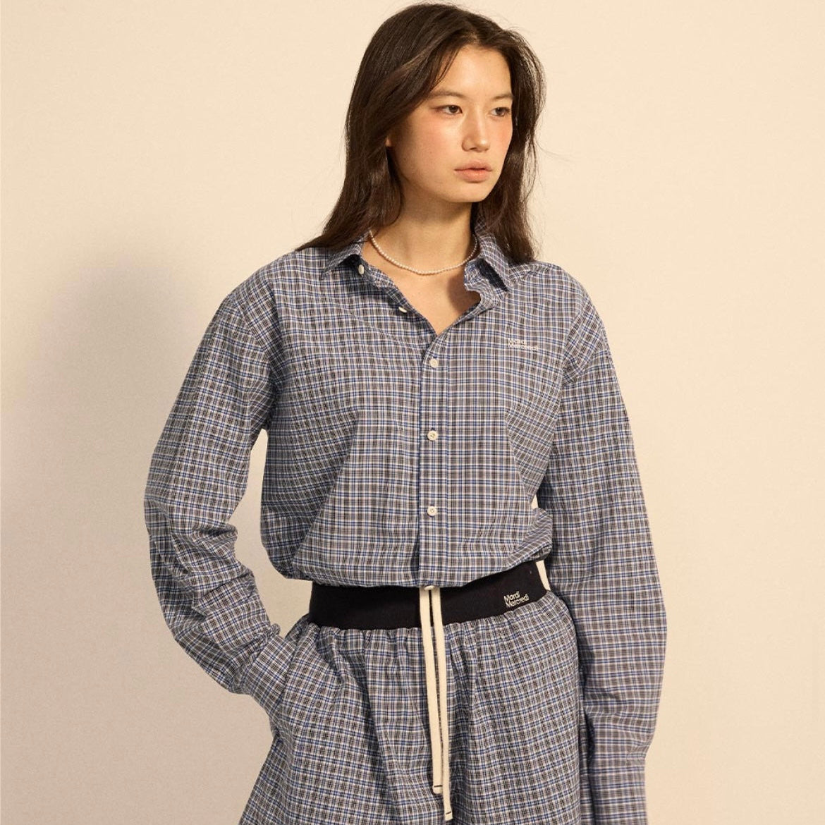 Mardi Marcredi Cotton Shirt Check Logo