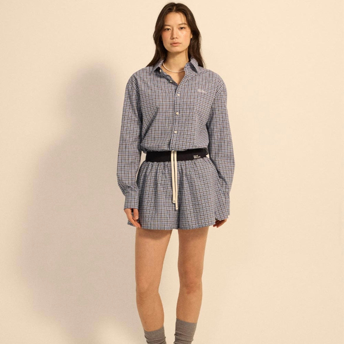 Mardi Marcredi Cotton Shirt Check Logo