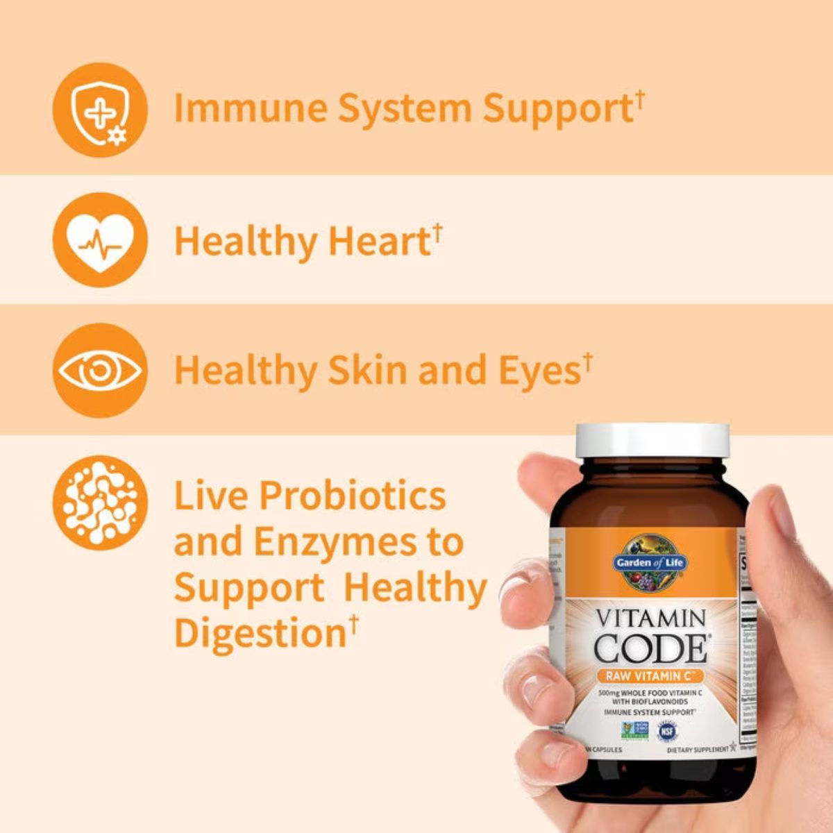Garden Of Life Vitamin Code Raw Vitamin C 500mg 120 Capsules